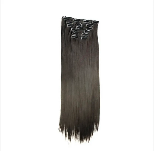 6 Piece 16 Clips 23inch Straight Wig Hair Extensions