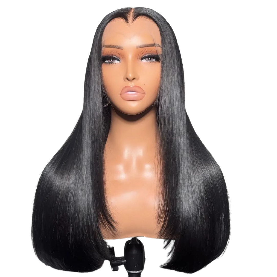 5x5 Lace Closure Wig Pre Plucked Silky Straight Virgin Human Hair