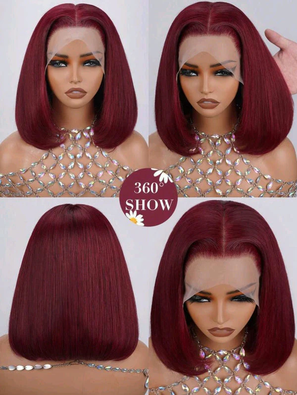 Burgundy Lace Front 13x4 Human Hair Wigs