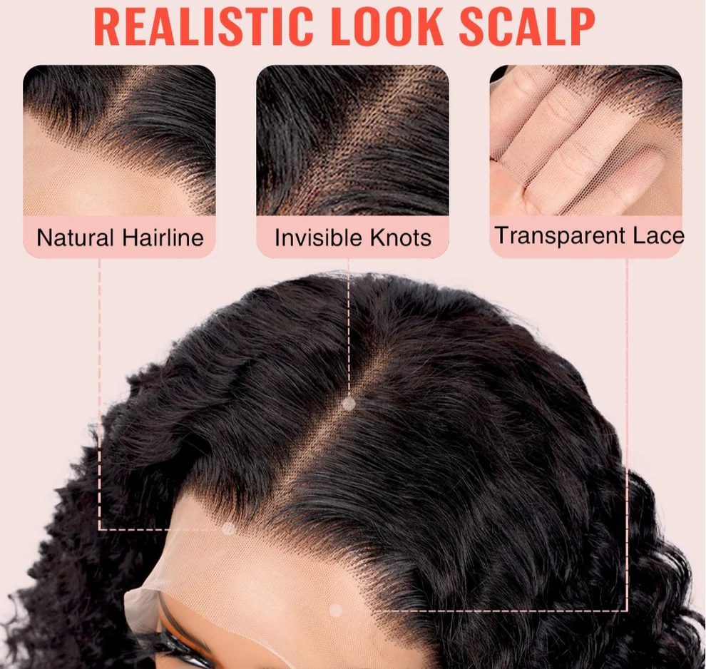 14"Glueless curly wig human hair 5x5