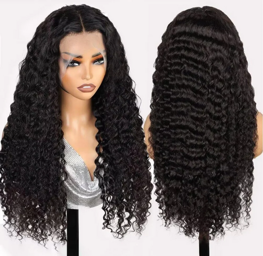24" Glueless curly human hair 5x5 top quality wig
